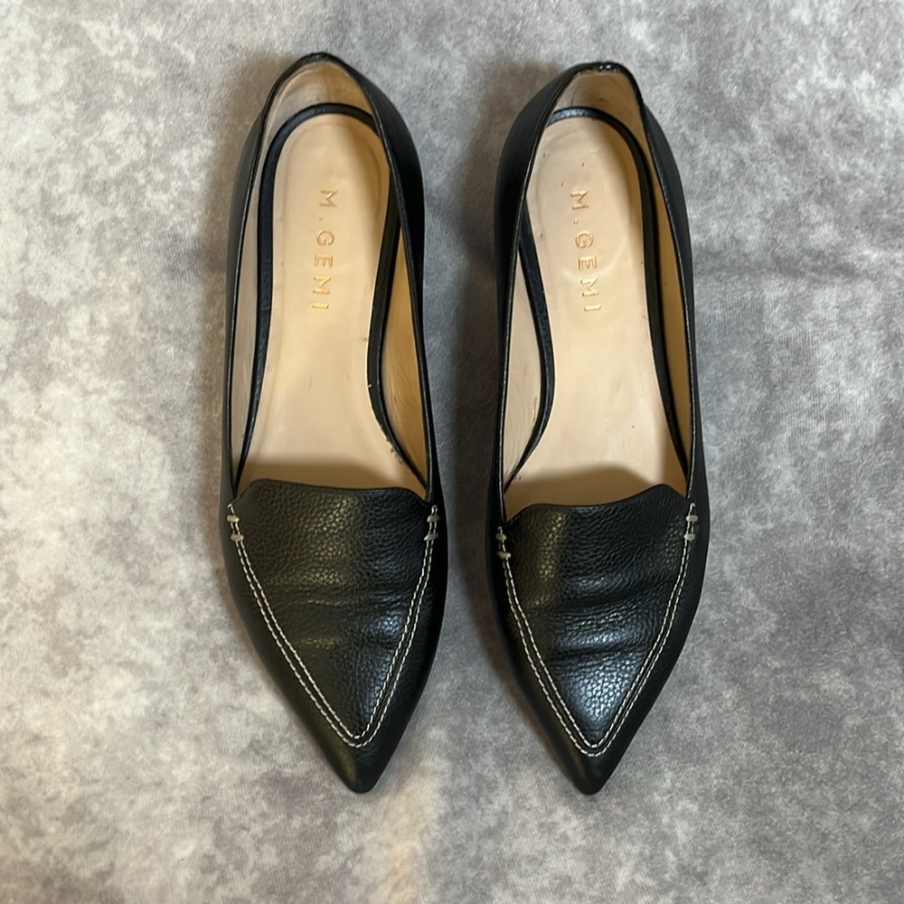 M.Gemi - The Stellato Sacchetto - Black Pebble Grain Leather Flats - Size 7.5 US